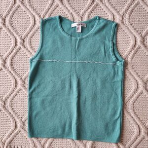 New Vintage Rafael teal/seafoam green knit sleeveless top /sweater vest Size S
